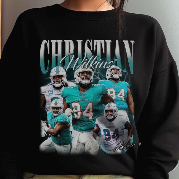 Christian Wilkins Christian Wilkins Shirt Miami Football Shirt Oversized Sport - Picture 1 of 2